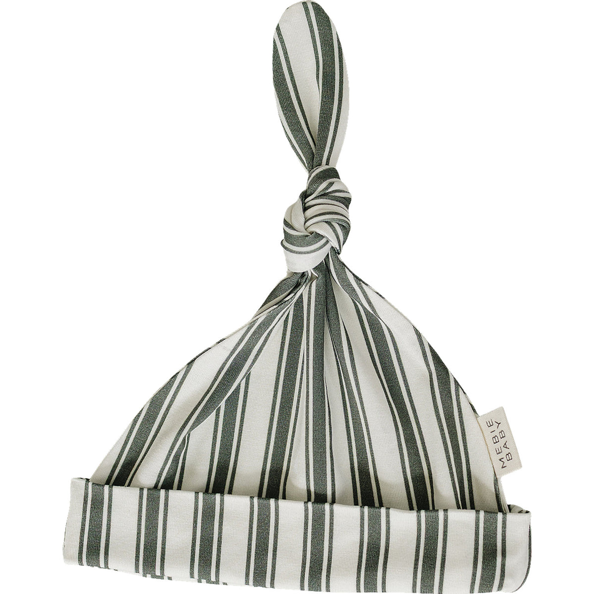 Green Stripe Bamboo Newborn Knot Hat
