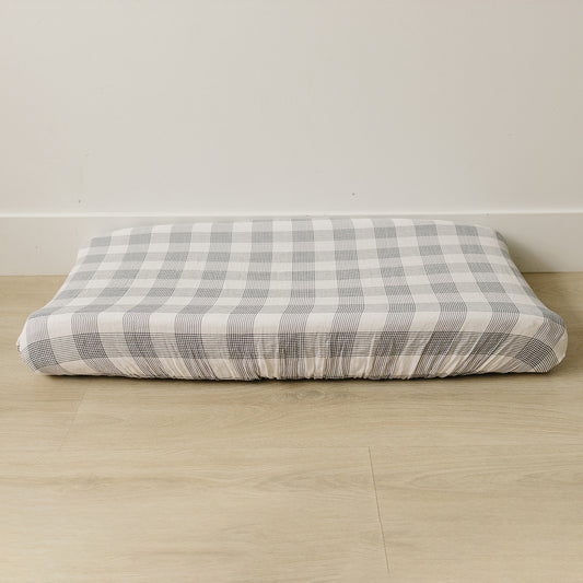 Coastal Plaid Muslin Changing Pad Cover