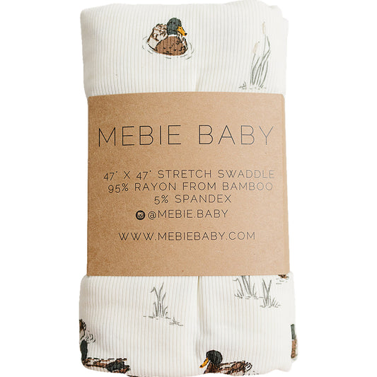 Ducks Ribbed Bamboo Stretch Swaddle