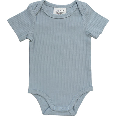Dusty Blue Cotton Ribbed Bodysuit