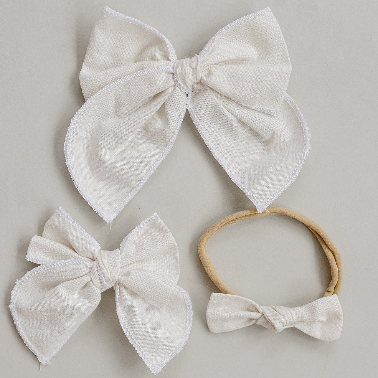 Cream Hair Bow