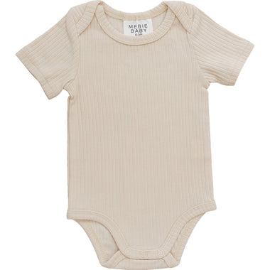 Cream Cotton Ribbed Bodysuit
