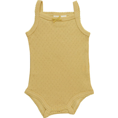 Yellow Bow Pointelle Tank Bodysuit