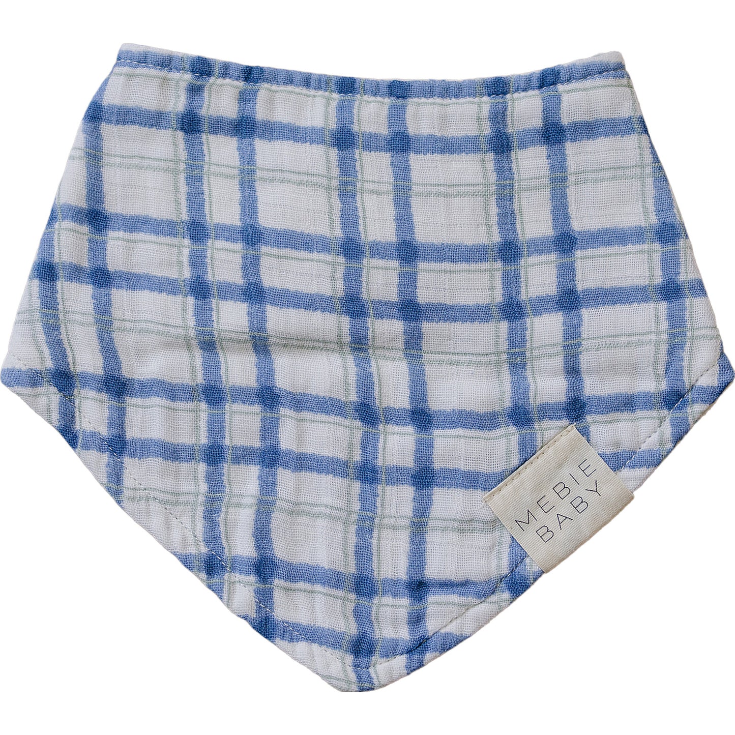 Blue & Green Plaid Classic Muslin Bib