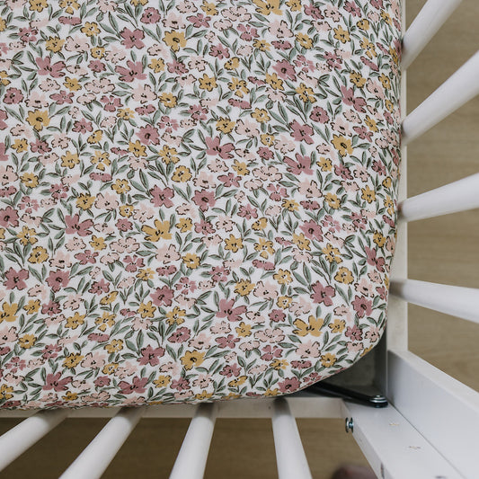 Sunny Petals Muslin Crib Sheet