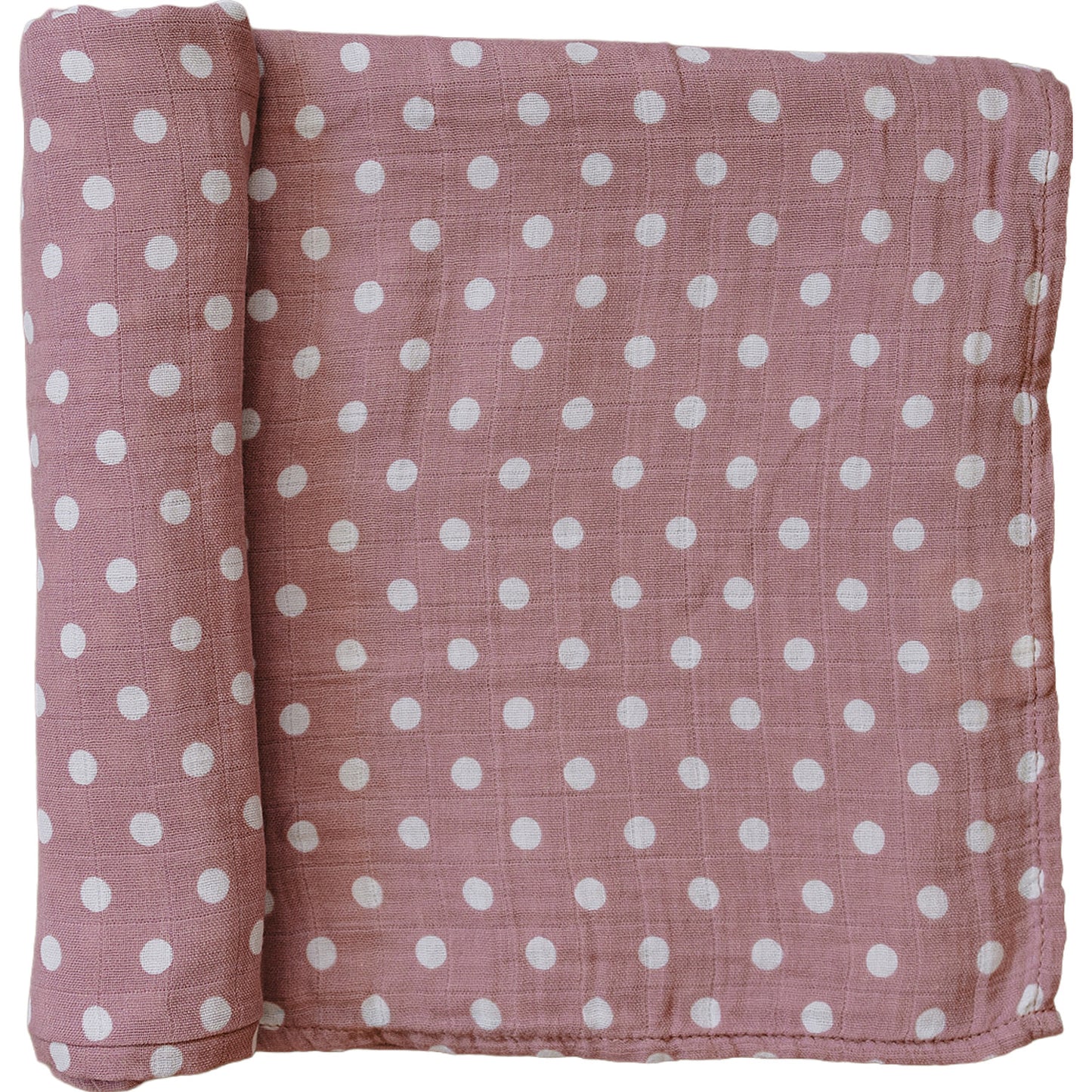 Pink Polka Dot Muslin Swaddle Blanket