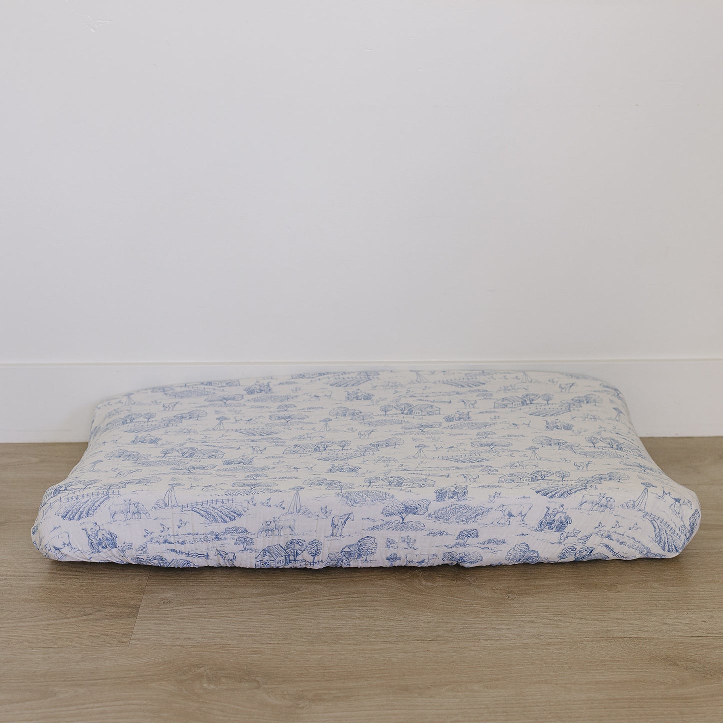 Farm Toile Muslin Changing Pad Cover