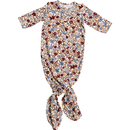 Desert Floral Ribbed Bamboo Knot Gown