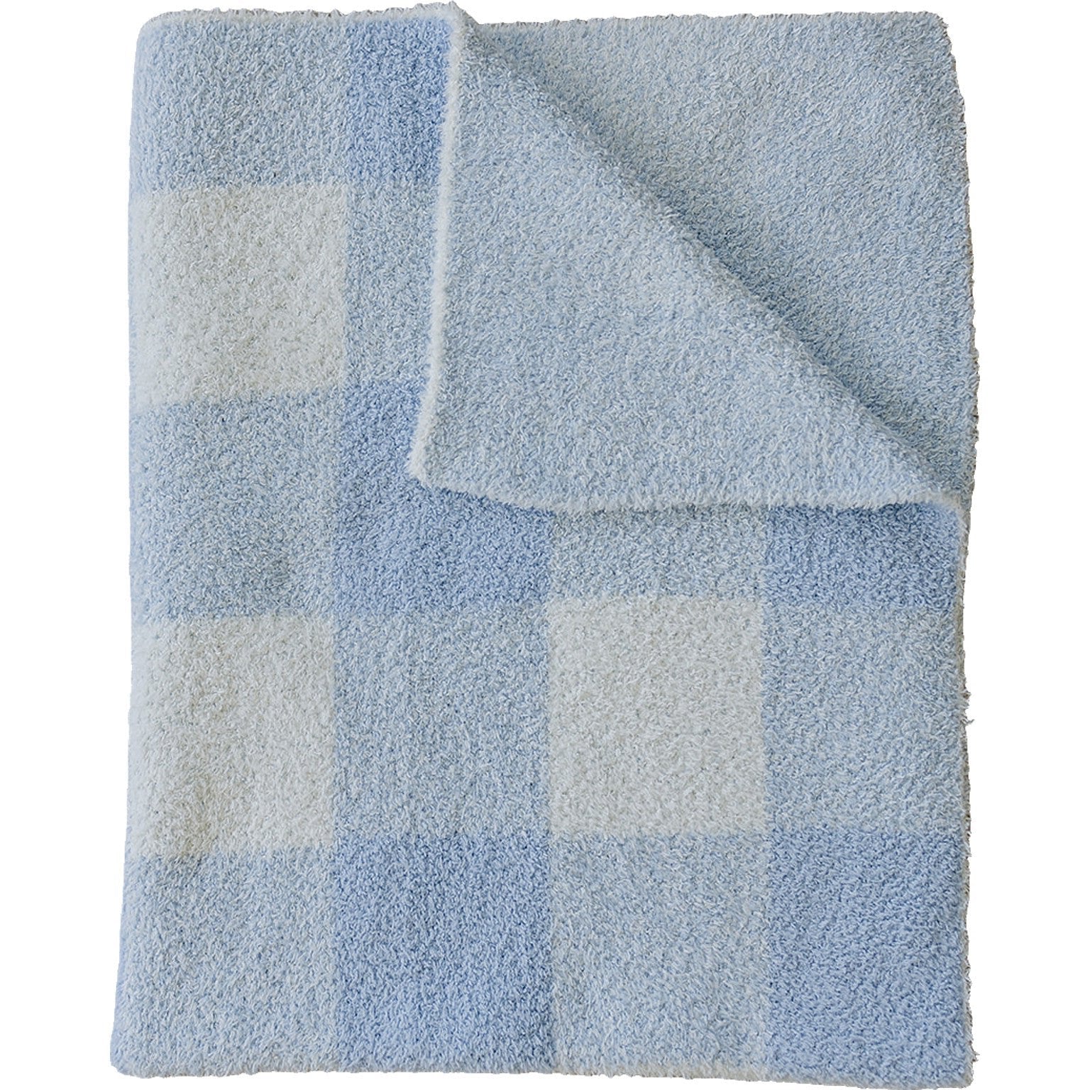 Light Blue Plaid Plush Blanket – Mebie Baby
