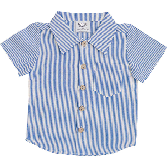 Blue Stripe Button Up Pocket Shirt