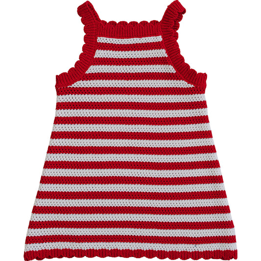 Red Stripe Knit Cover-Up Dress