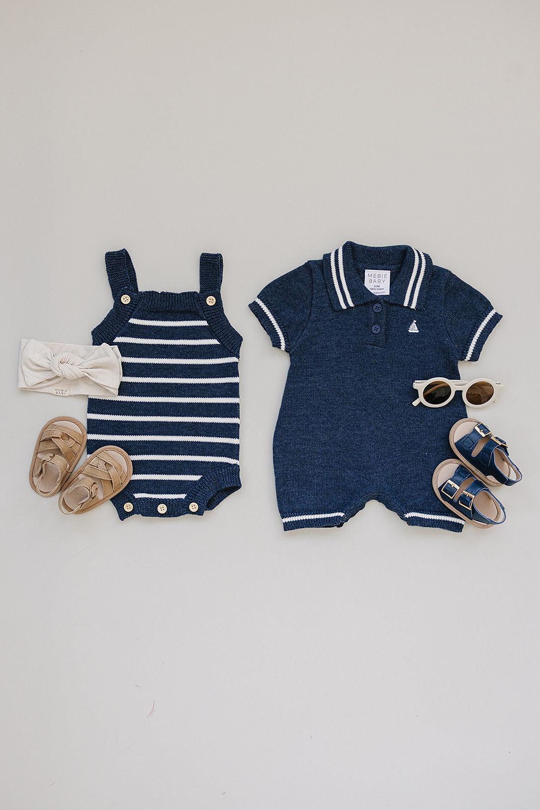 Nautical Stripe Knit Bubble Romper