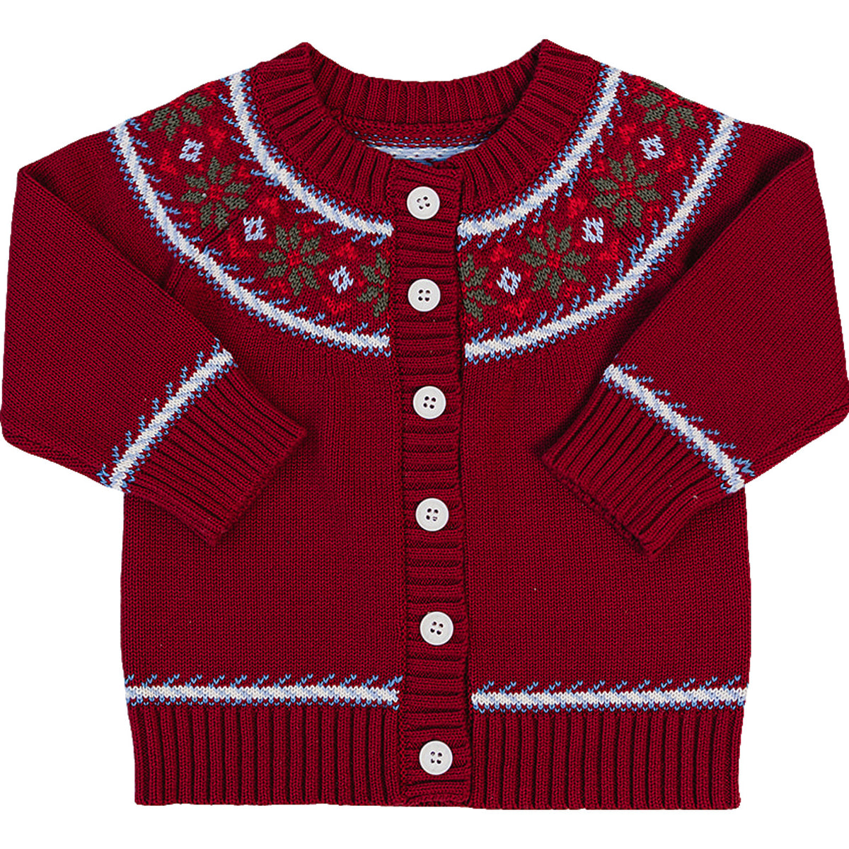 Red Fair Isle Cardigan