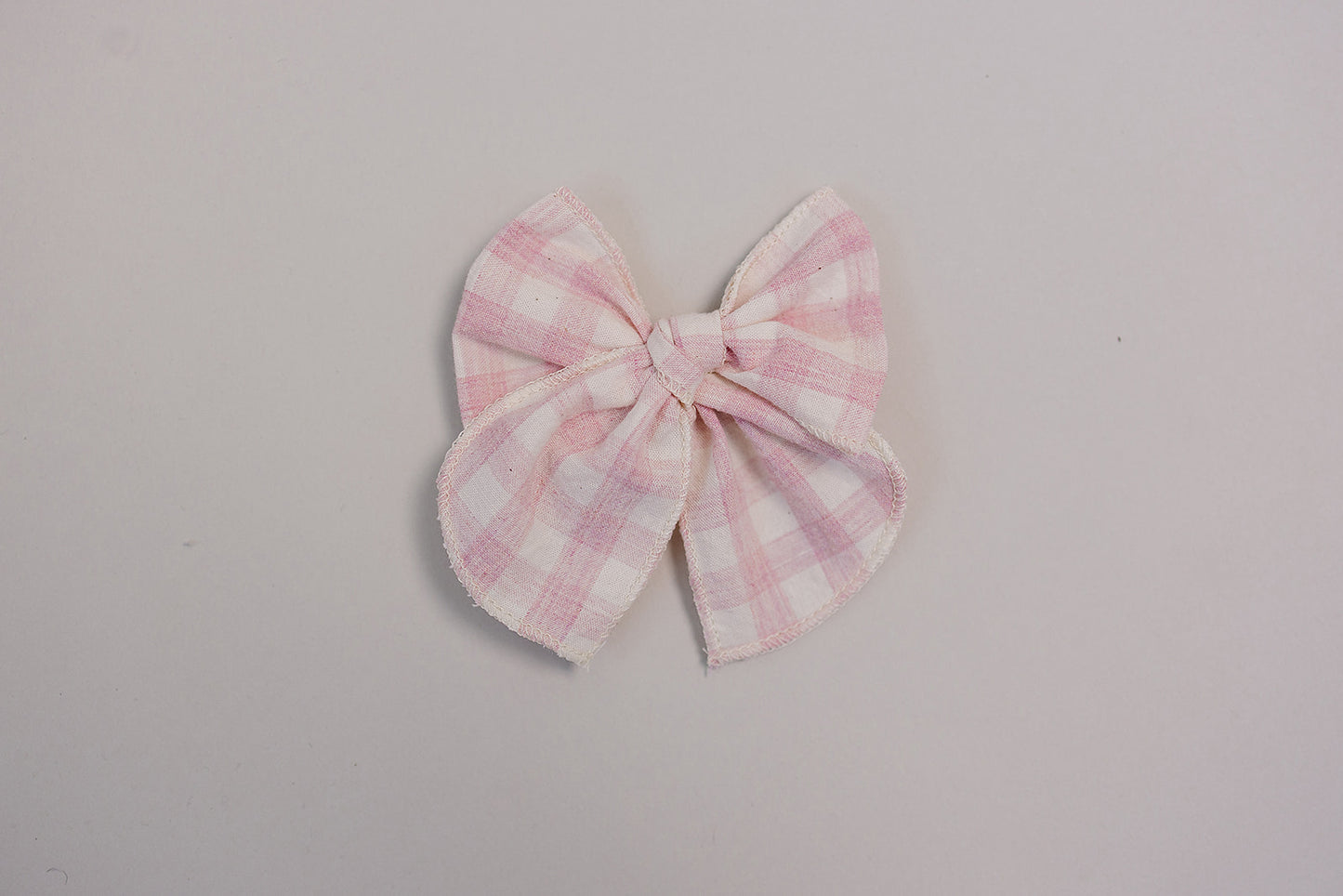 Pink Gingham Hair Bow