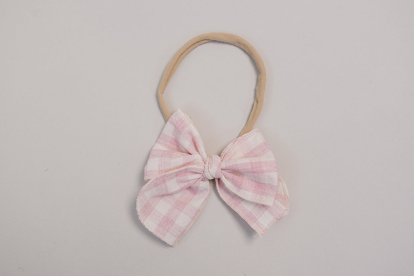 Pink Gingham Hair Bow