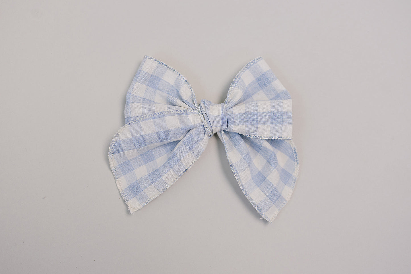 Blue Gingham Hair Bow