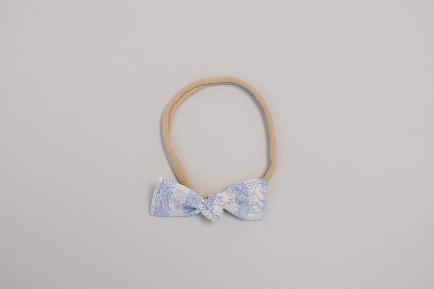 Blue Gingham Hair Bow