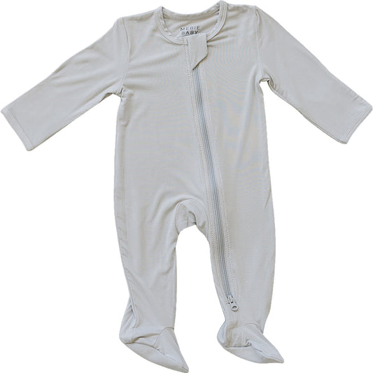 Stone Bamboo Footed Zipper