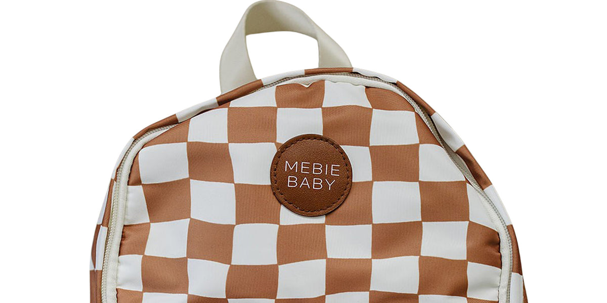 Mebie Baby Rust Wavy Checkered Mini Backpack - Main Image