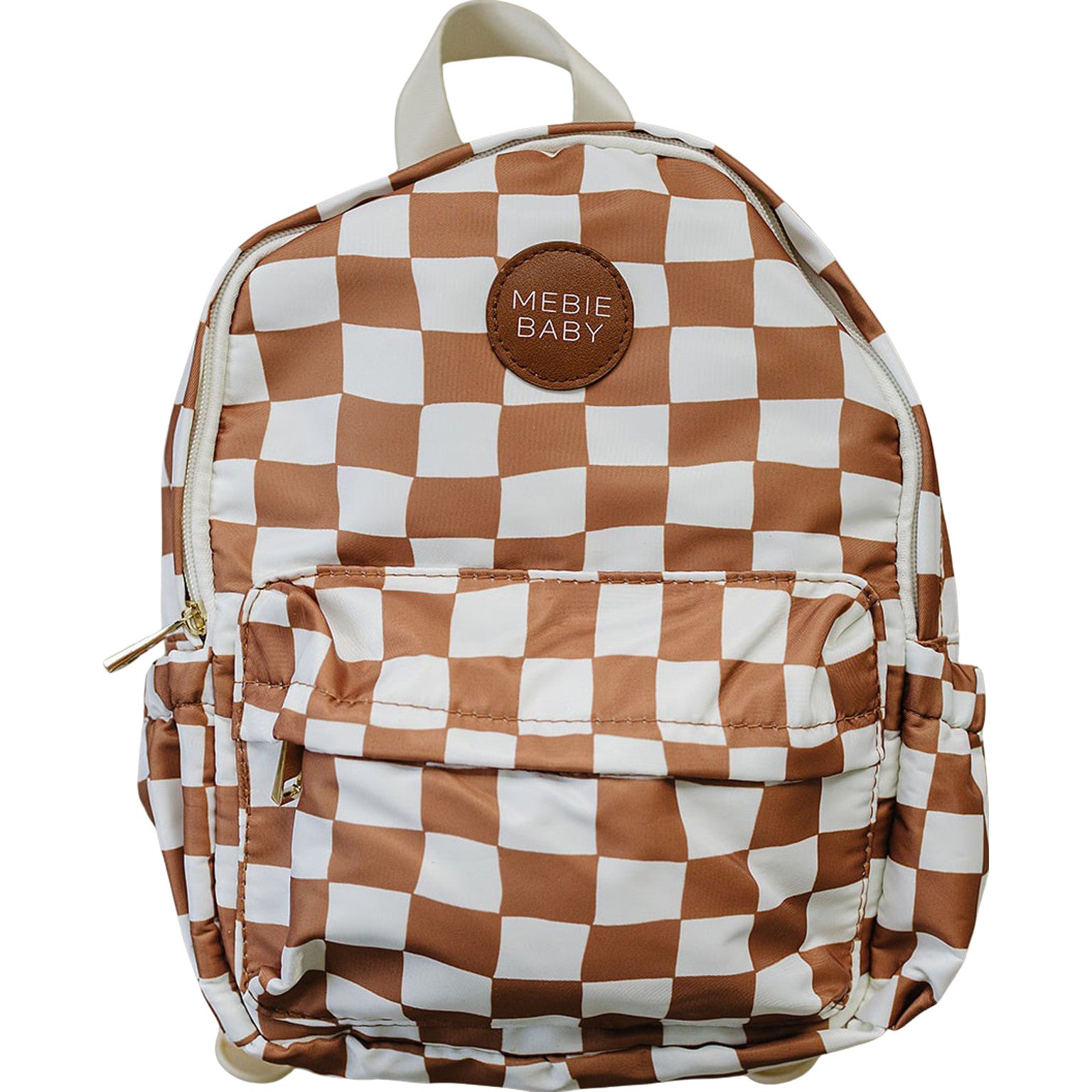 Mebie Baby Rust Wavy Checkered Mini Backpack - Main Image