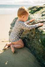 Light Green Daisy Long Sleeve One-Piece