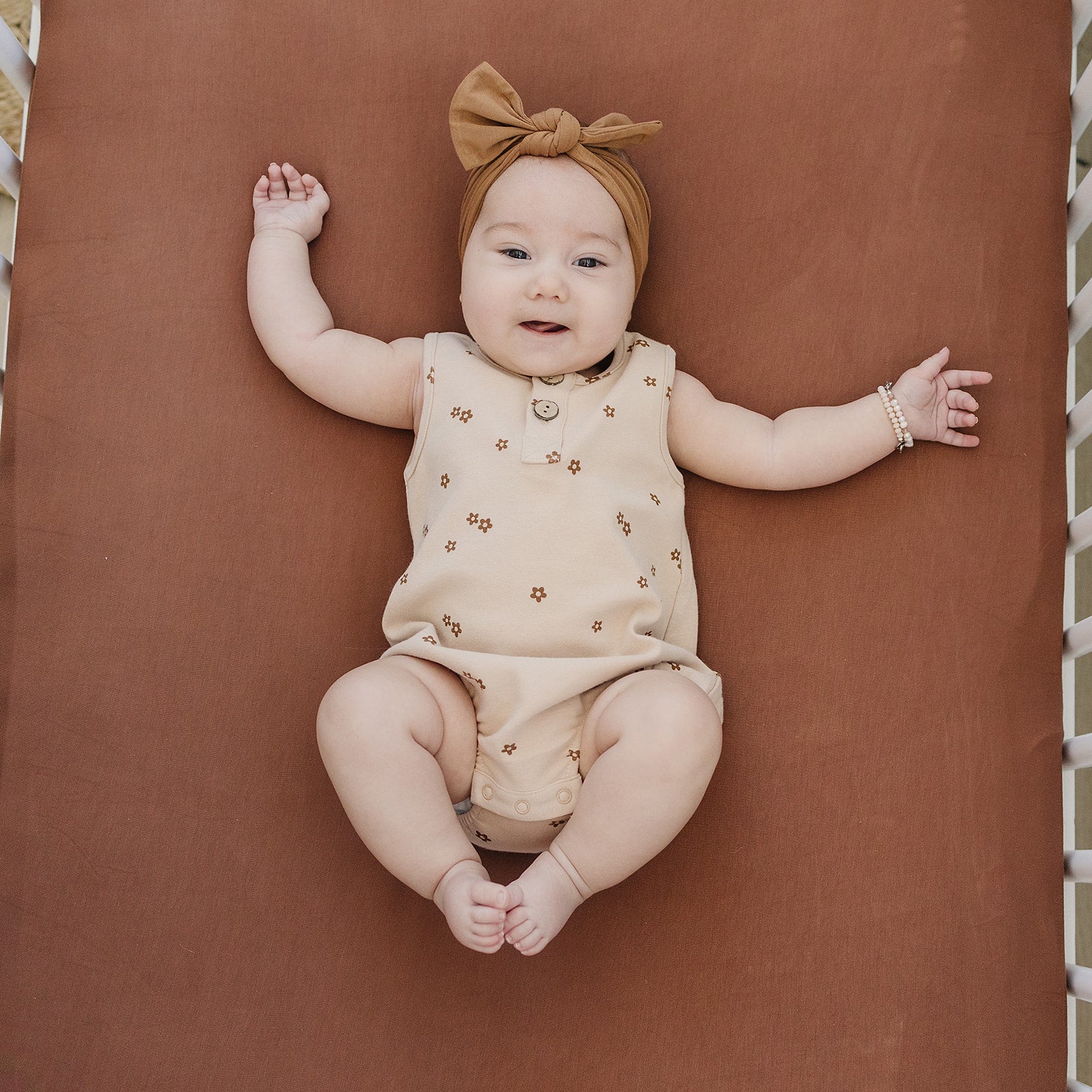 Rust Color Crib Mebie Baby Rust Bamboo Stretch Crib Sheet