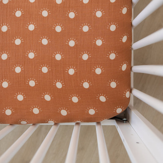 Sunshine Muslin Crib Sheet