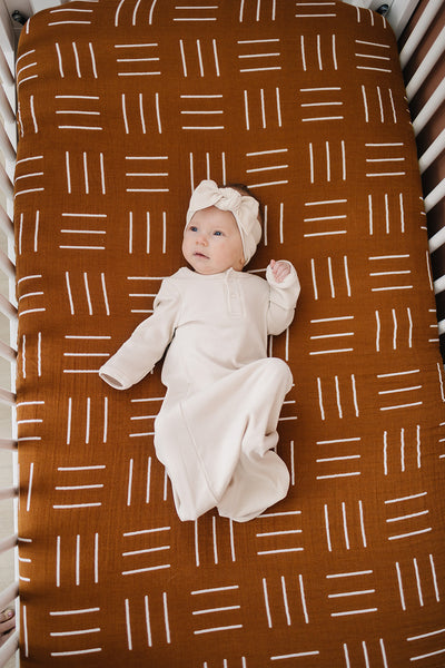 Mustard mudcloth 2025 crib sheet