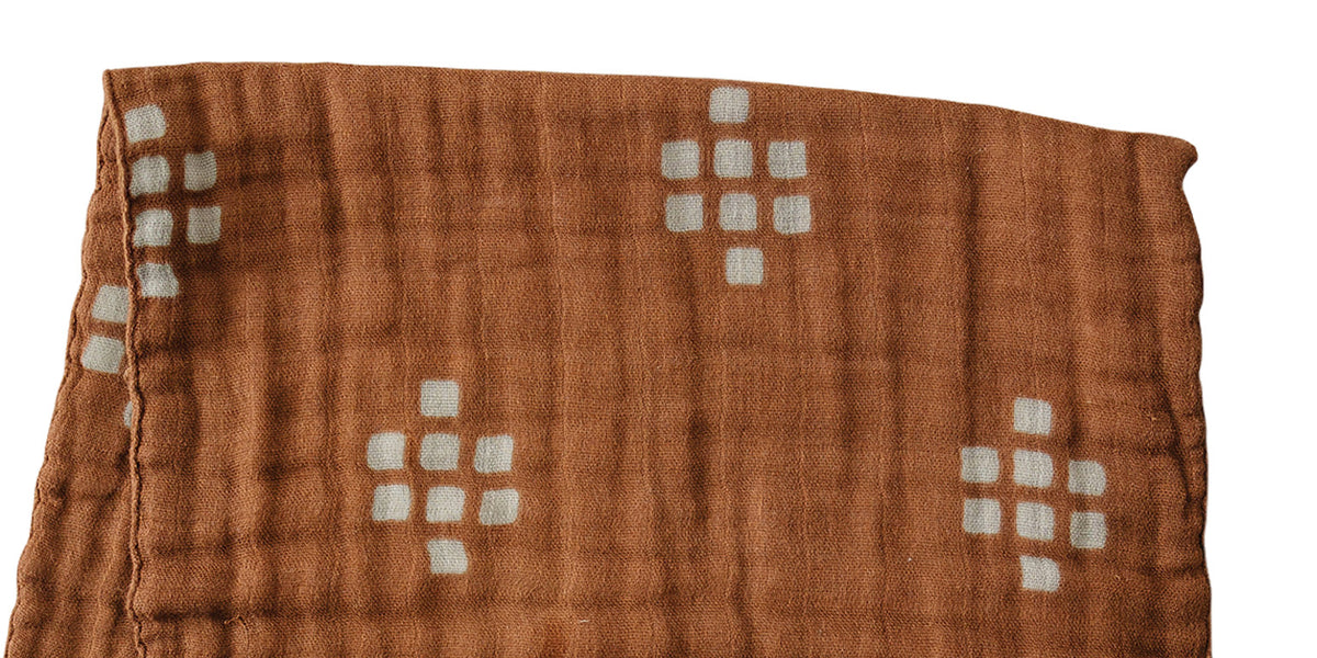 Mebie Baby Chestnut Textile Muslin Burp Cloth