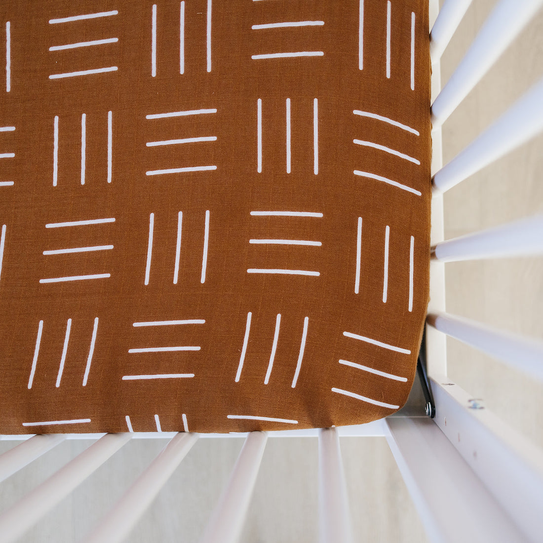 Mustard Mudcloth Muslin Crib Sheet Mebie Baby