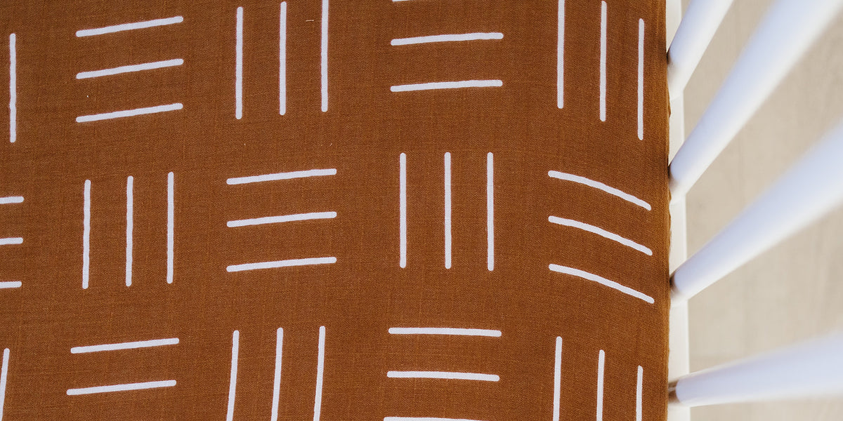 Mustard mudcloth best sale crib sheet