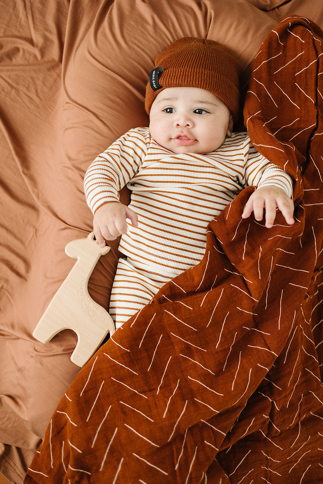Mebie Baby Rust Bamboo Stretch Swaddle