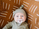 Green Organic Ribbed Newborn Knot Hat