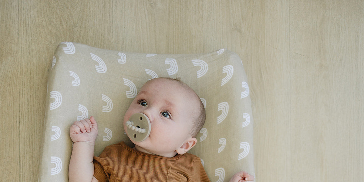 Mebie Baby Sand Rainbow Muslin Changing Pad Cover