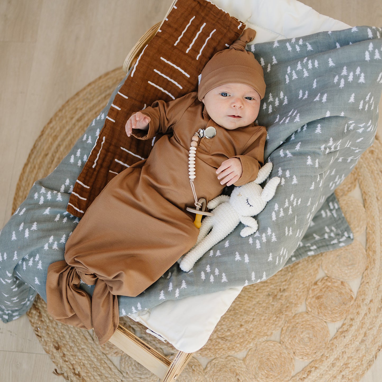 Mustard Bamboo Newborn Knot Hat