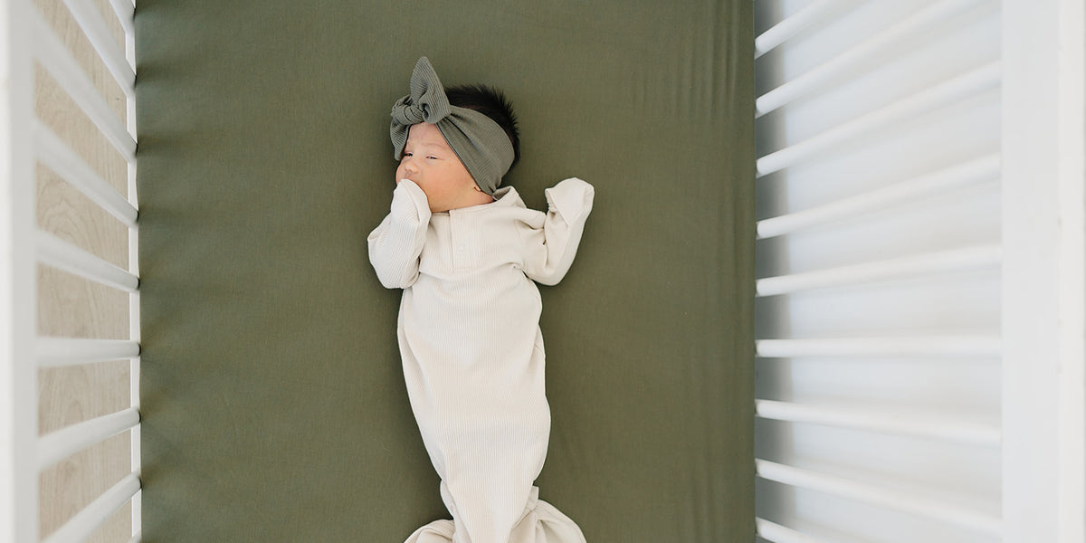 Olive green crib sheets sale