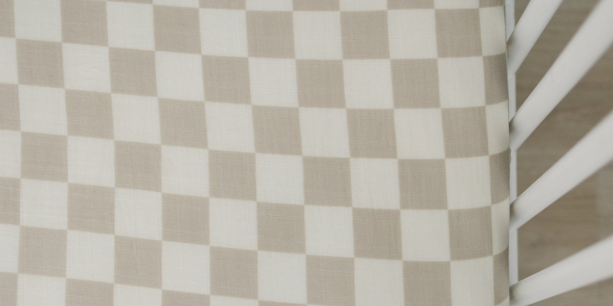 Checkered crib sheets on sale