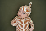 Rust Stripe Newborn Knot Hat