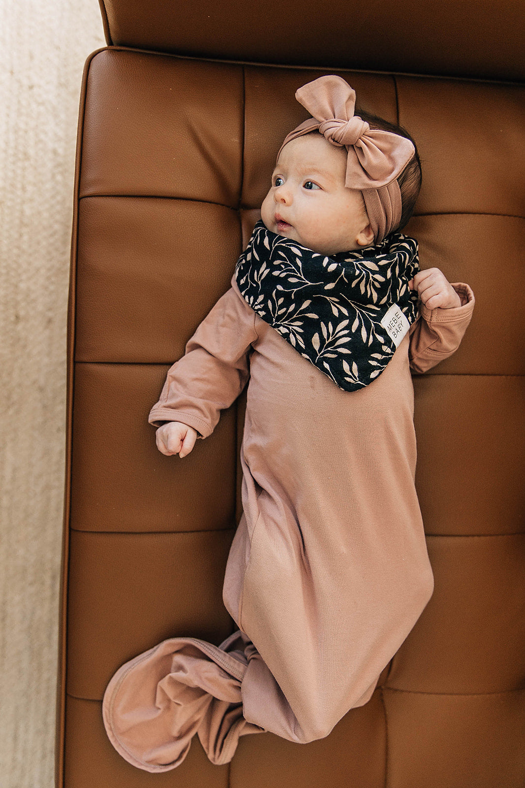 Mebie Baby Dusty Rose Knot Gown