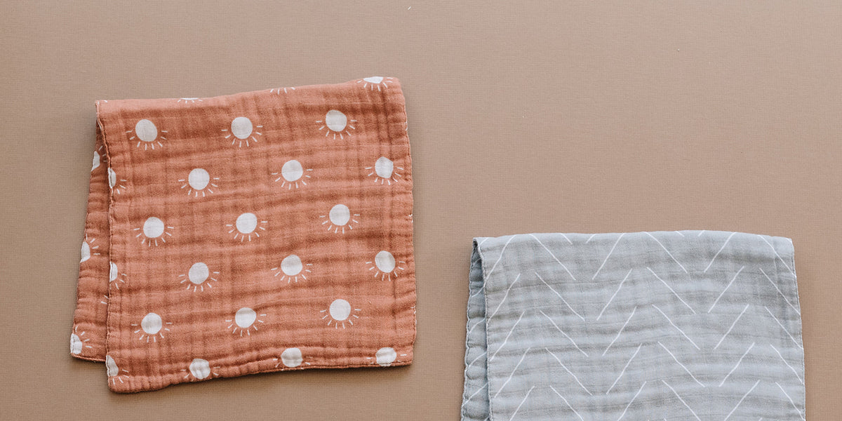 Mebie Baby Chestnut Textile Muslin Burp Cloth