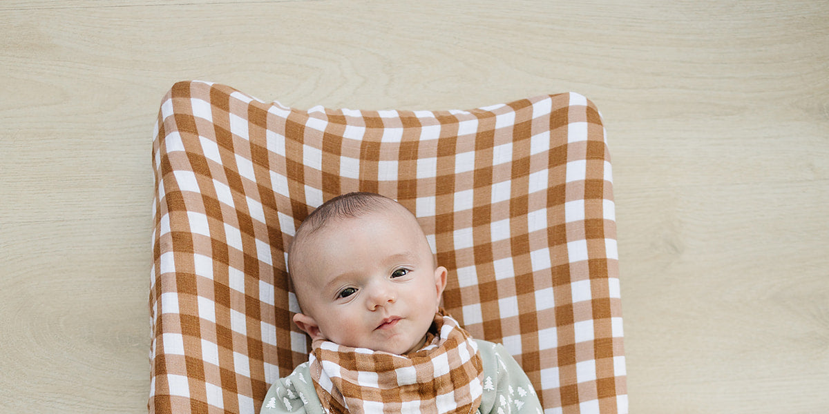 Gingham Muslin Changing Pad Cover Mebie Baby