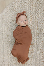 Mebie Baby Rust Bamboo Hat OR Head Wrap Set