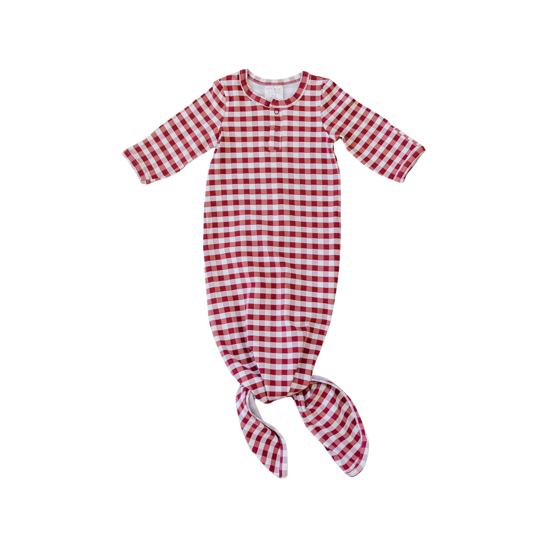 Red Gingham Knot Gown