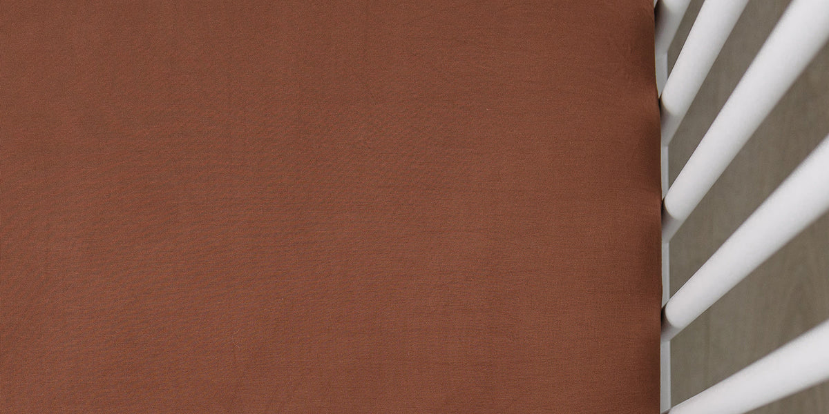 Mebie Baby Stretch Crib Sheet - Rust Color, Fits Standard 52x28" Crib Mattress, Soft & Stretchy Material - For Nursery - View #11